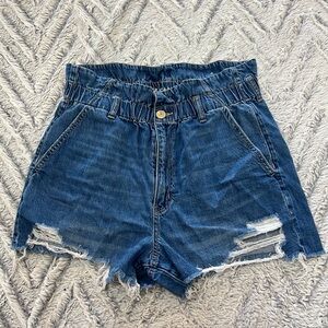 American Eagle Mom Shorts Ruffle Ripped jean shorts size 12